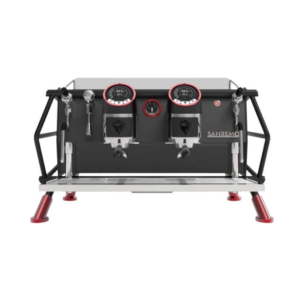 Sanremo Racer Naked2 Multiboiler Tam Otomatik Espresso Kahve Makinesi, 2 Gruplu, Siyah-Kırmızı